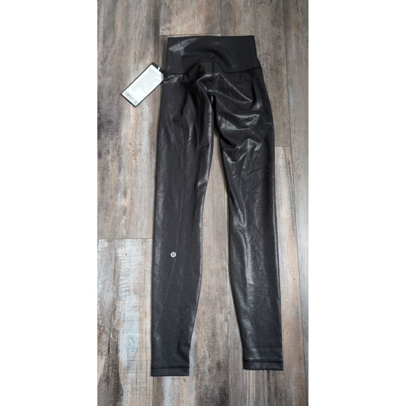 NWT Lululemon Wunder Train High-Rise Tight 28" Radiate Foil Print Black Size 2 - Picture 3 of 3